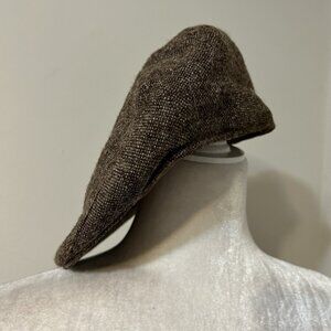 Vtg Black Sheep Tweed Newsboy Cap Hat Brown  Pure Natural Welsh Wools Men Sz 7 ?